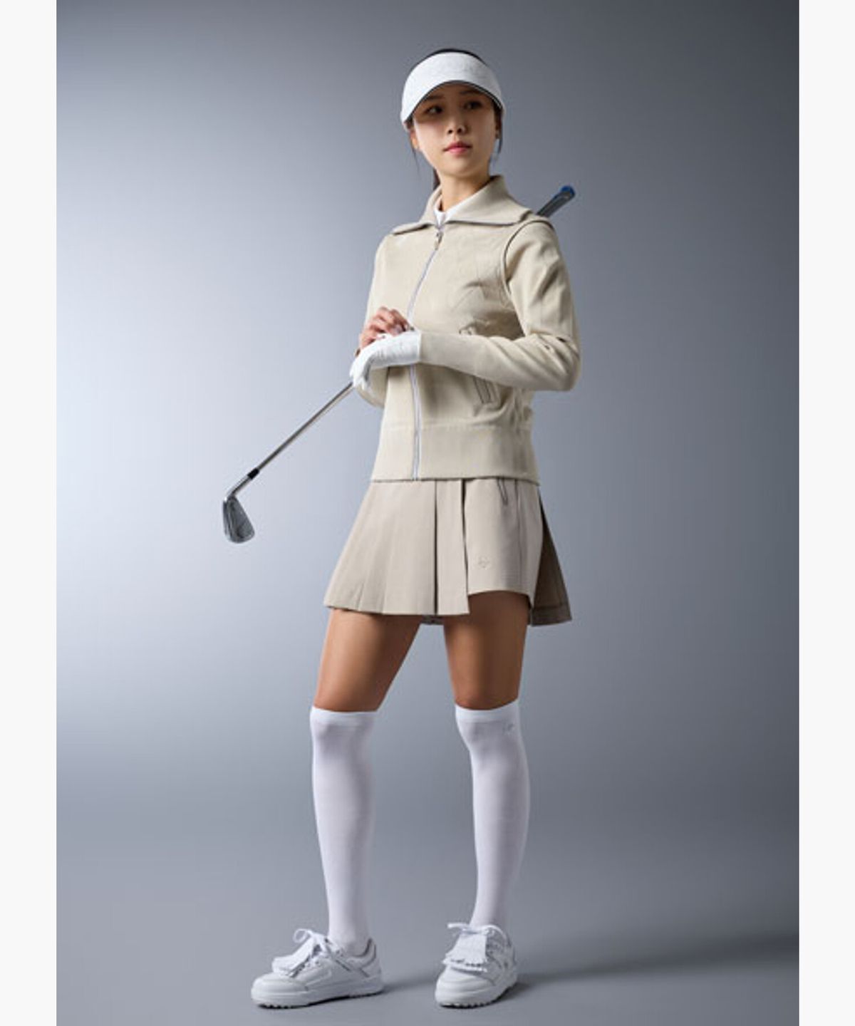 데상트 골프(DESCENTE GOLF) 여성 언발란스 플리츠 쇼츠  DR12WFSP11
