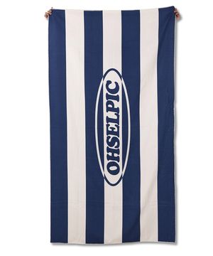 레트로 스트라이프 비치타올_미드나잇 네이비