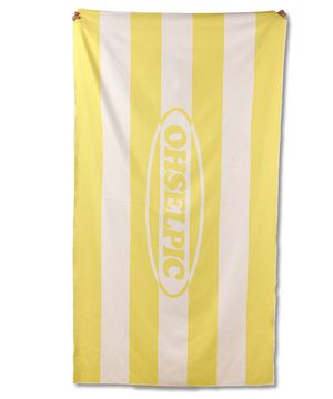 레트로 스트라이프 비치타올_레몬 옐로우
