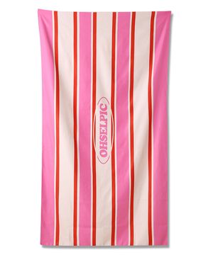 시그니처 스트라이프 비치타올_힙앤핑크