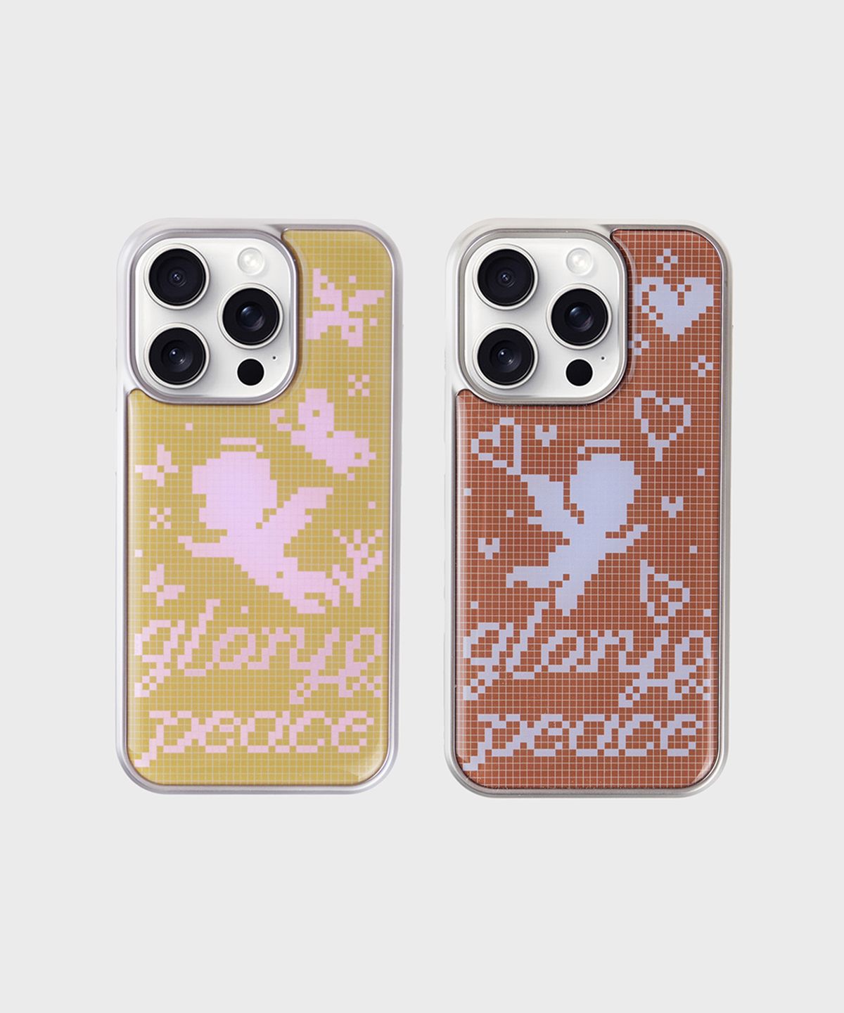 꼴라주바캉스(COLLAGEVACANCE) Color Knitting Pattern Silver Epoxy Bumper Case (폰케이스) - 4type