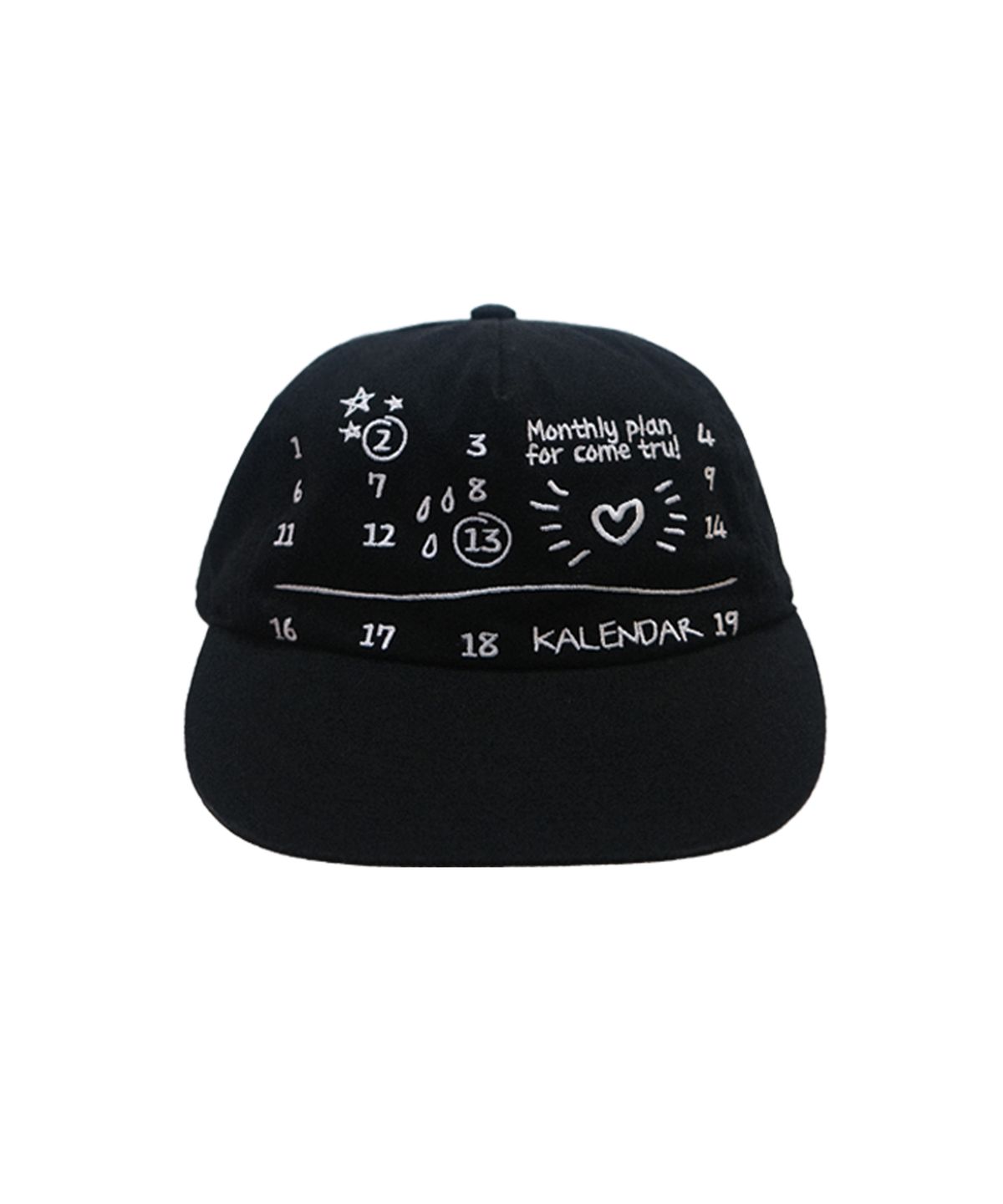 카렌다(KALENDAR) Monthly Plan 5pannel Cap - Black