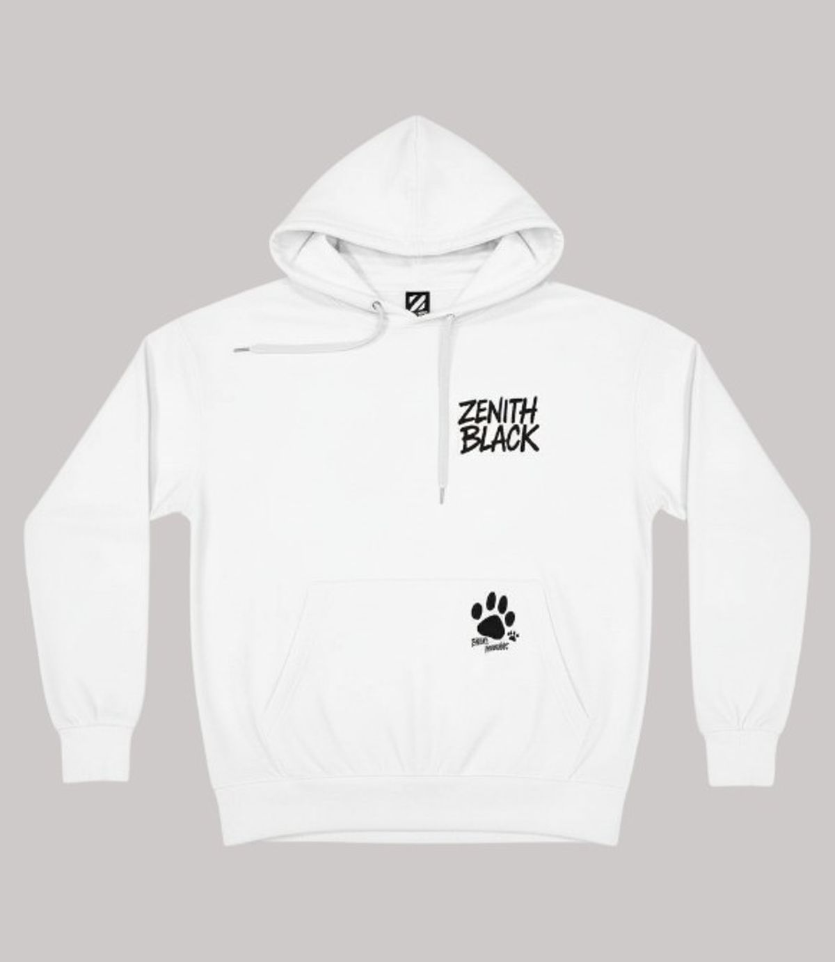 지블랙(ZBLACK) 스텐다드 제니스 블랙 기본로고 오버핏 후드 (WHITE)
