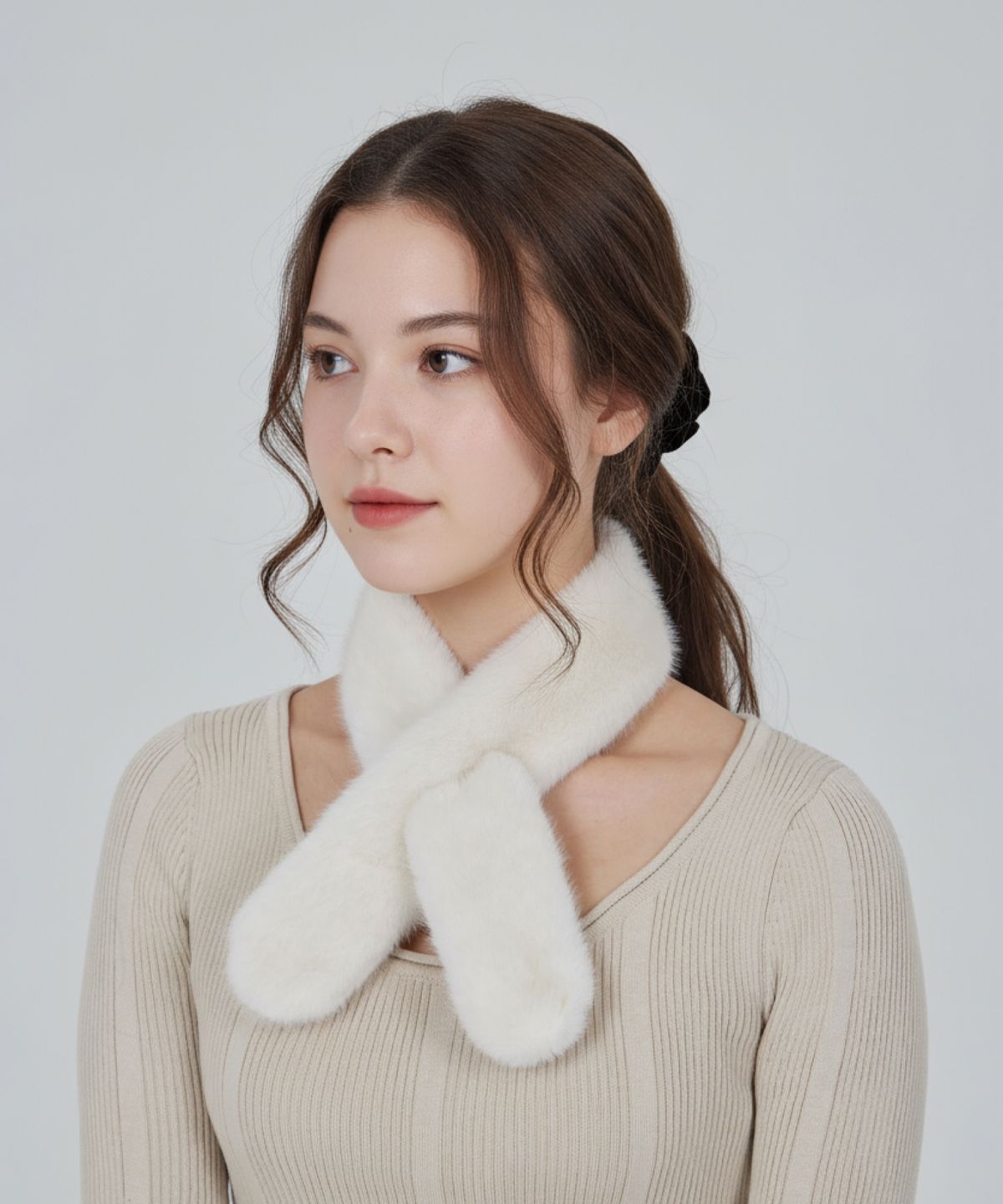 마이아(MAIA) 미니 퍼 머플러 (마이아 캔버스백 증정)