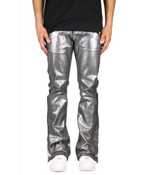 실버 포일 플레어 팬츠