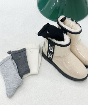 [2개 세트]1324진주리본 울 여성 겨울 패션 보석 양말 wool socks