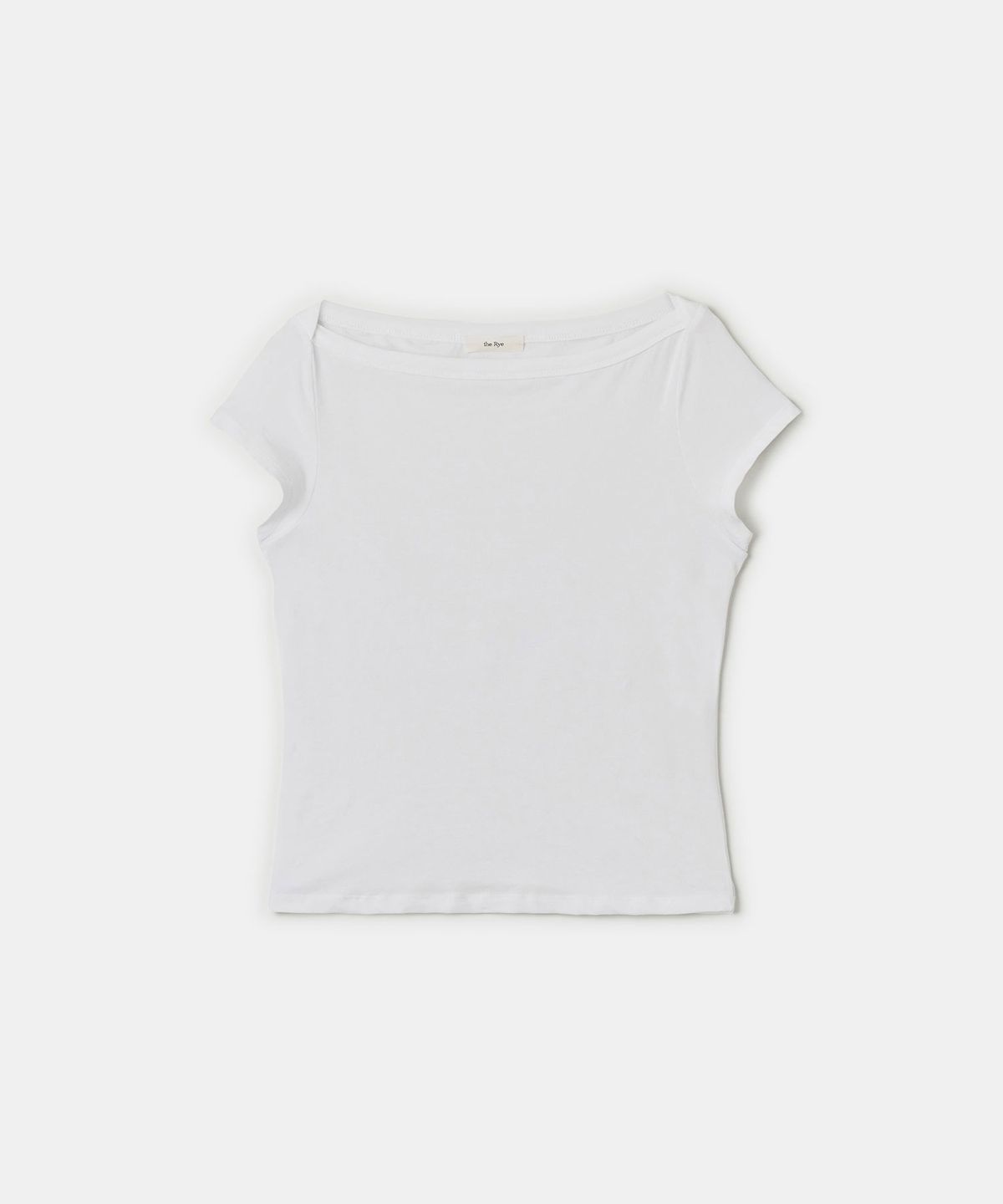 더라이(THERYE) Boat-Neck Shoulder T-shirt(Ivory)