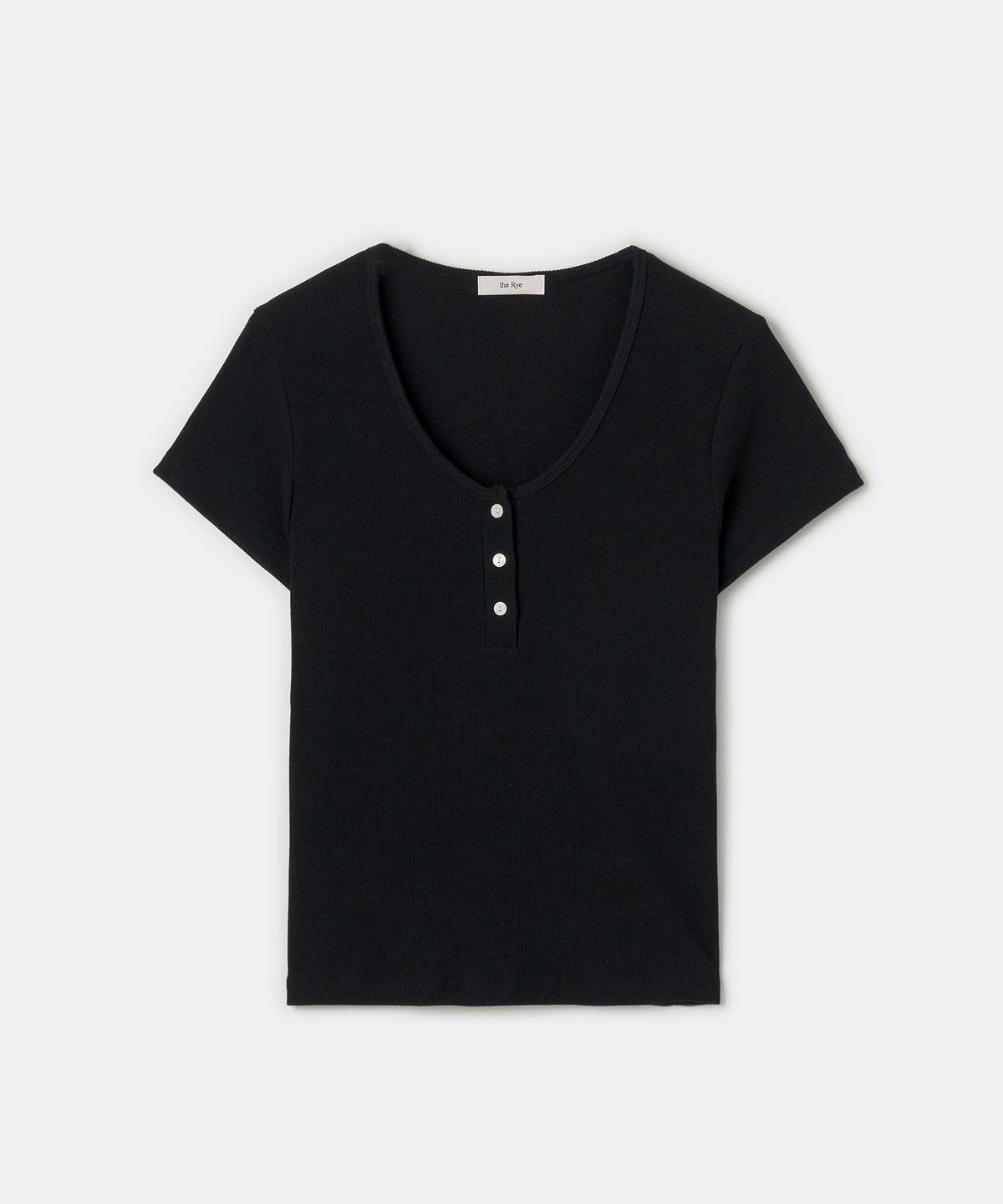 더라이(THERYE) Half Button T-shirt(Black)