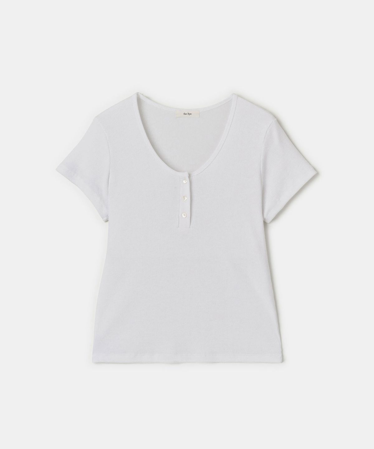 더라이(THERYE) Half Button T-shirt(White)