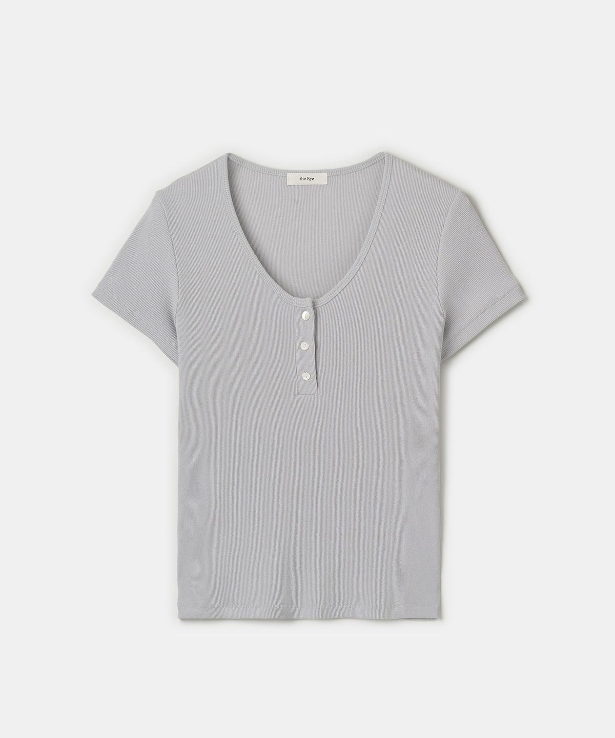 더라이(THERYE) Half Button T-shirt(Grey)