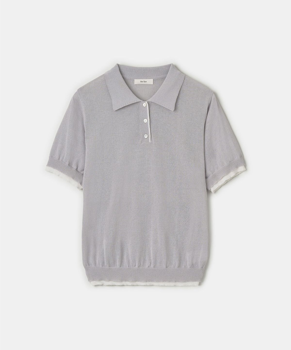 더라이(THERYE) Layerd Collar Knit(Light Grey)