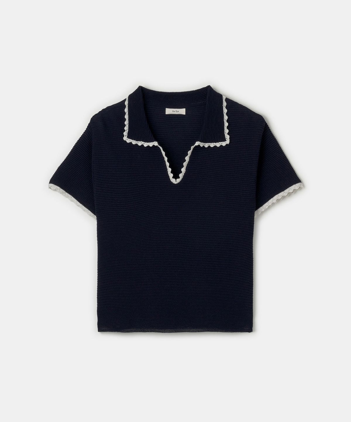 더라이(THERYE) Open Collar Knit(Navy)