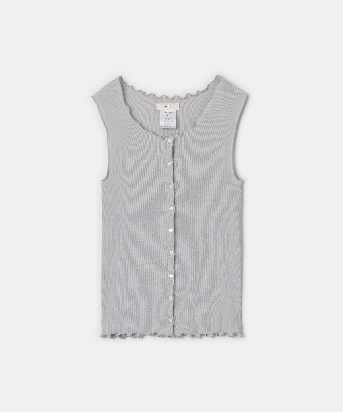 더라이(THERYE) Ribbed Open Sleeveless(Grey)