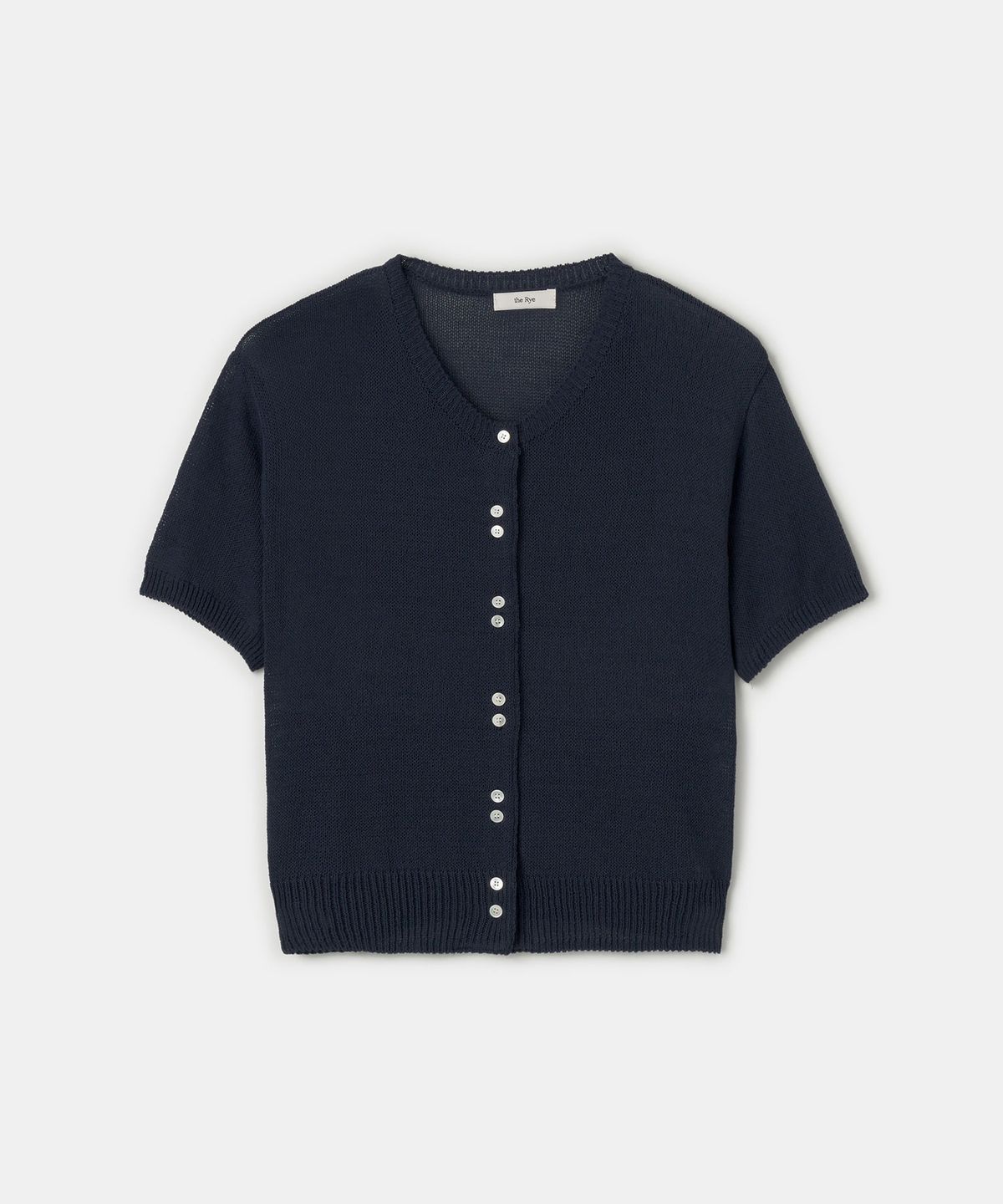 더라이(THERYE) Round Half Cardigan(Navy)