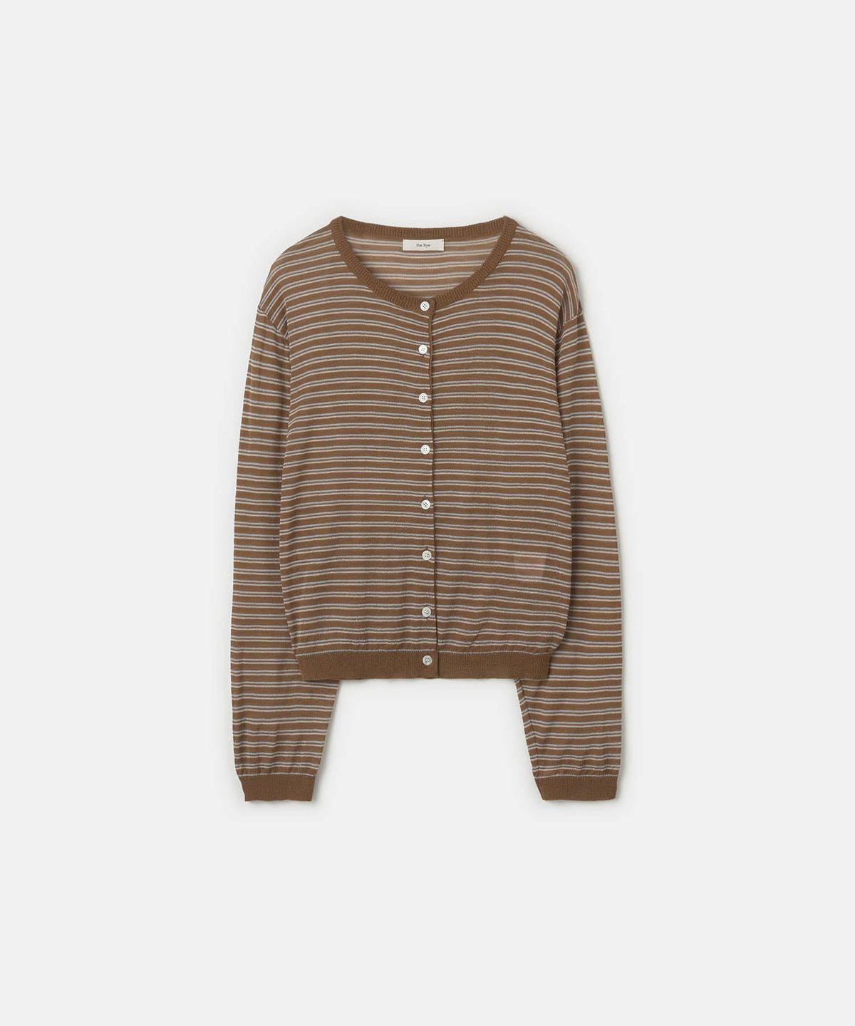 더라이(THERYE) Sheer Round Cardigan(Camel Brown)