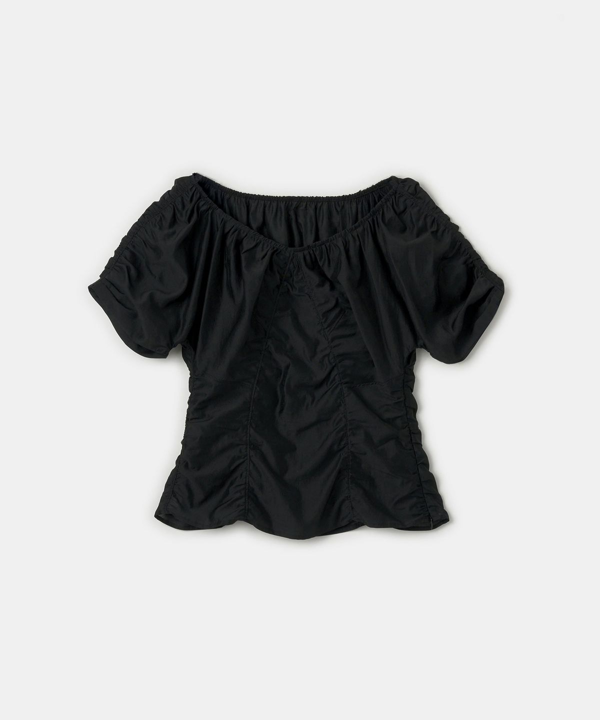 더라이(THERYE) Silky Shirring Blouse(Black)