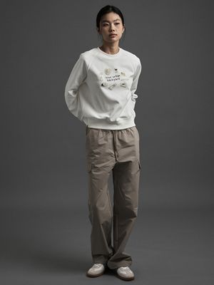 여성 기모 화섬 카고 세미와이드 팬츠_PHG1PP2773