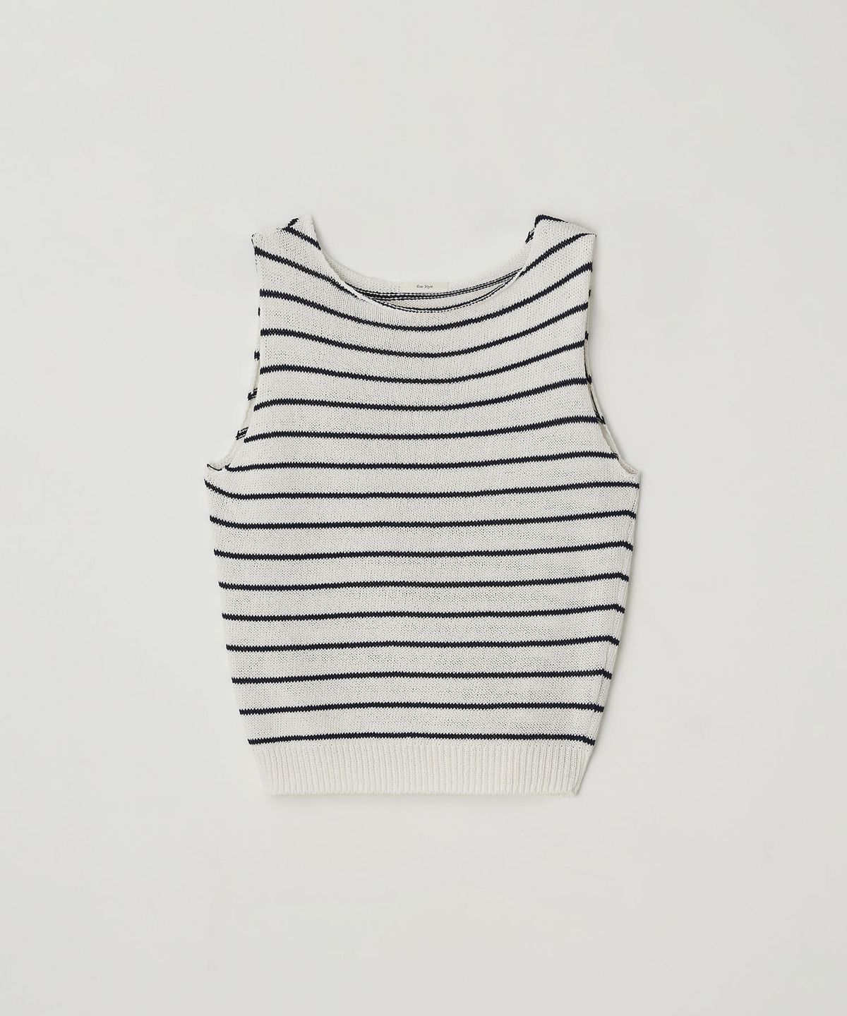 더라이(THERYE) Stripe Round Sleeveless Knit(Ivory)
