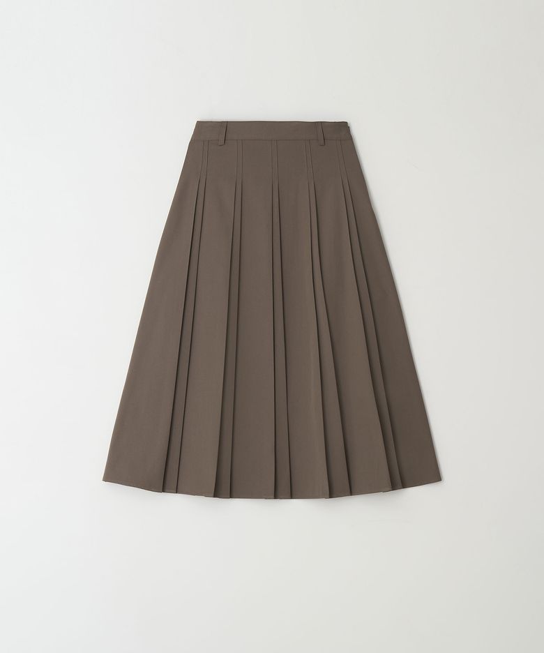Pintuck Pleats Midi Skirt(Brown)