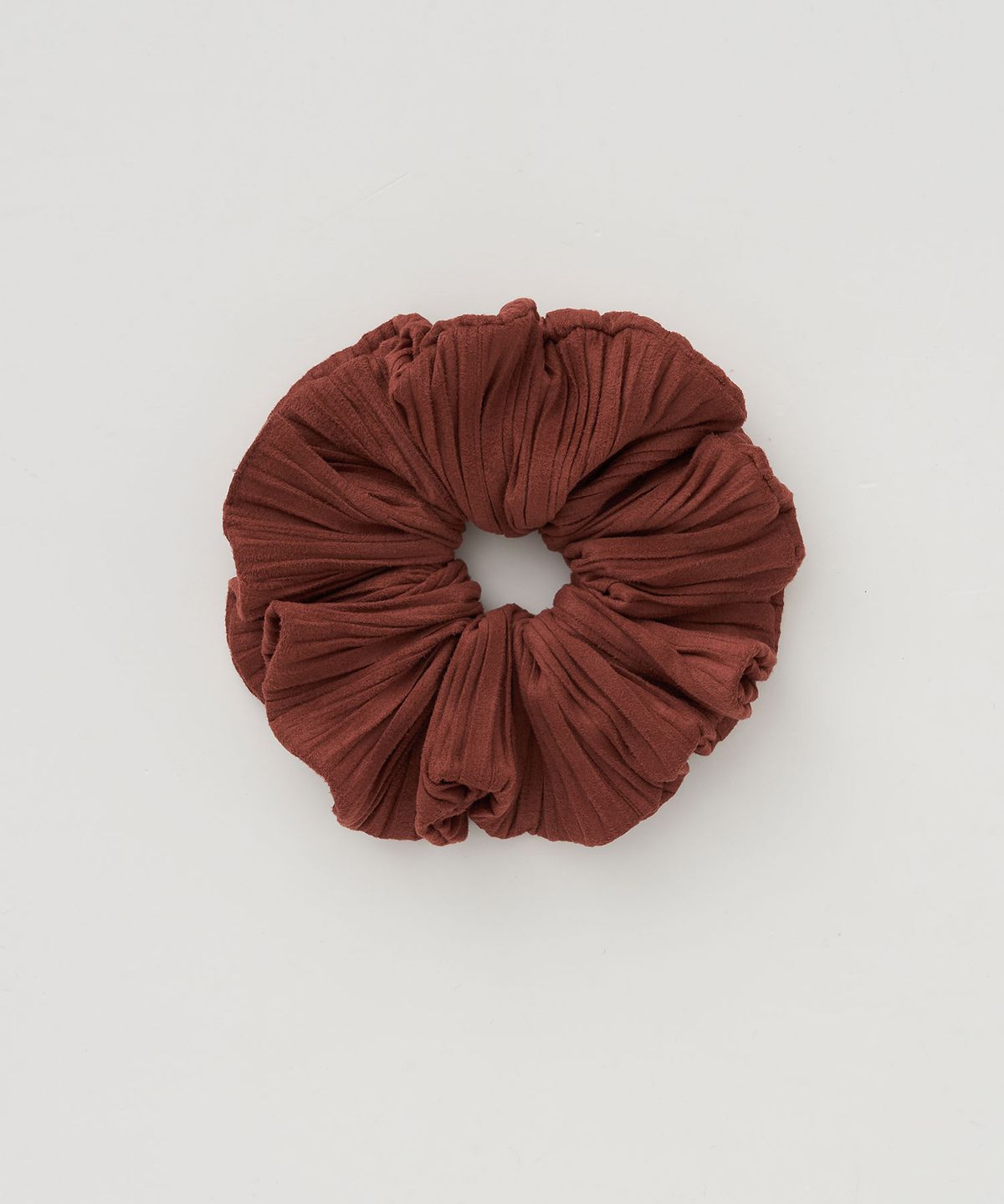 더라이(THERYE) Suede Pleats Scrunchie(Red Orange)
