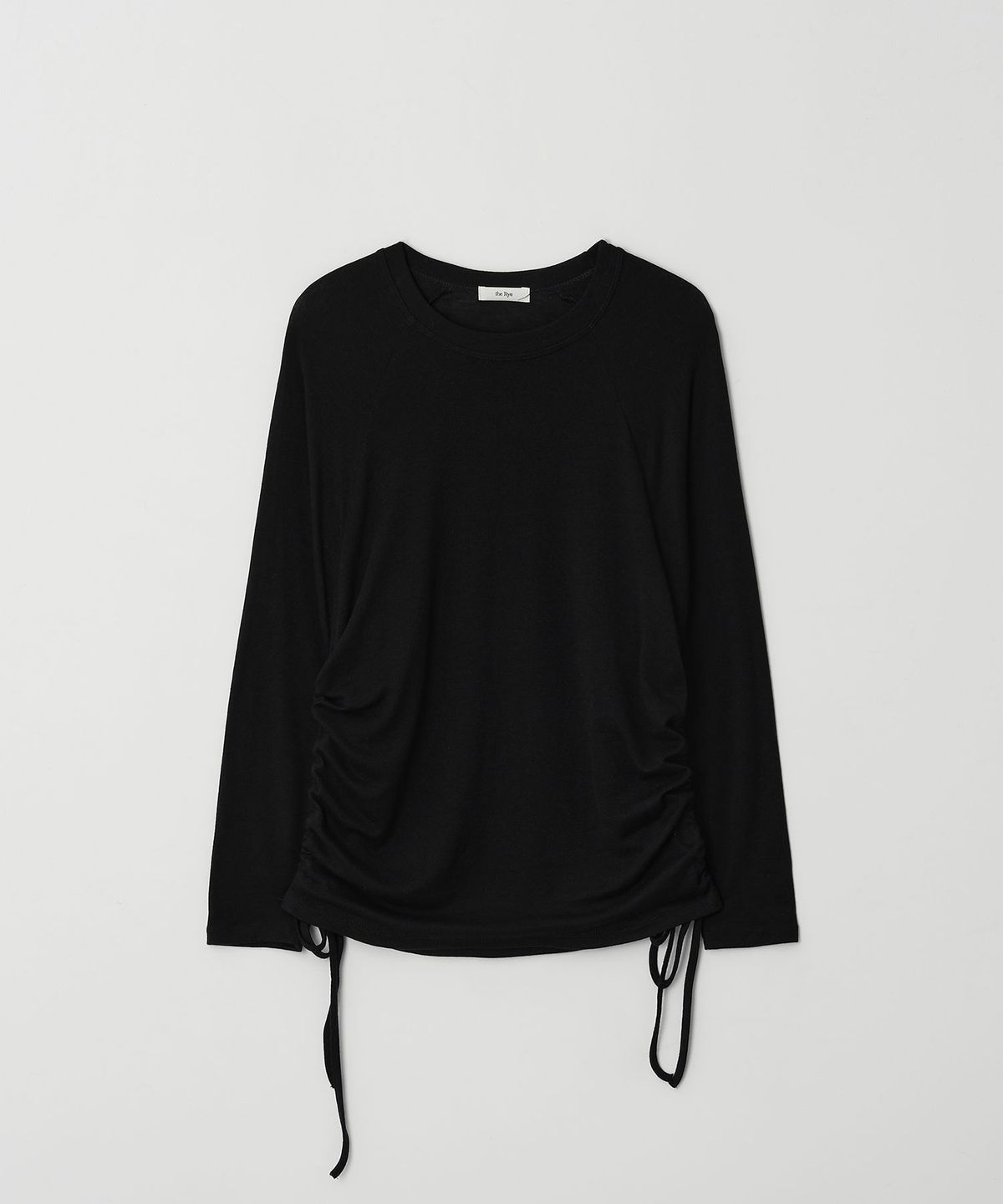 더라이(THERYE) Shirring Long Sleeve Tee(Black)