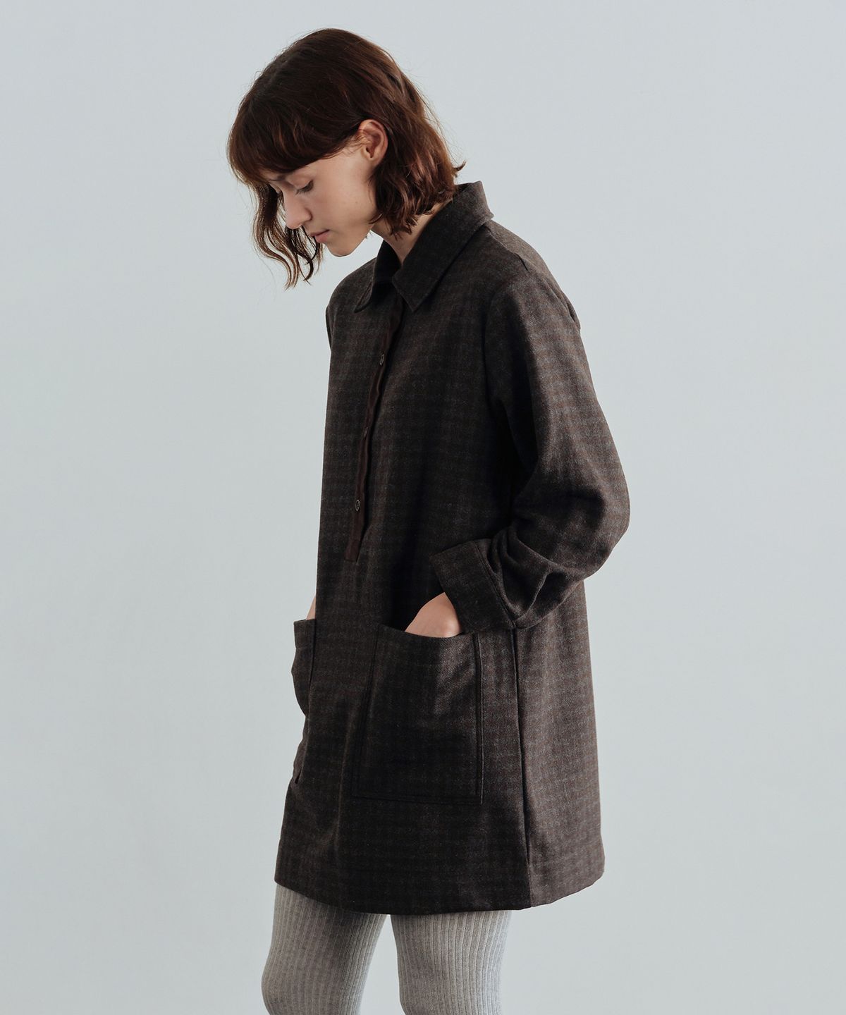 더라이(THERYE) Check Mini One-piece(Brown)