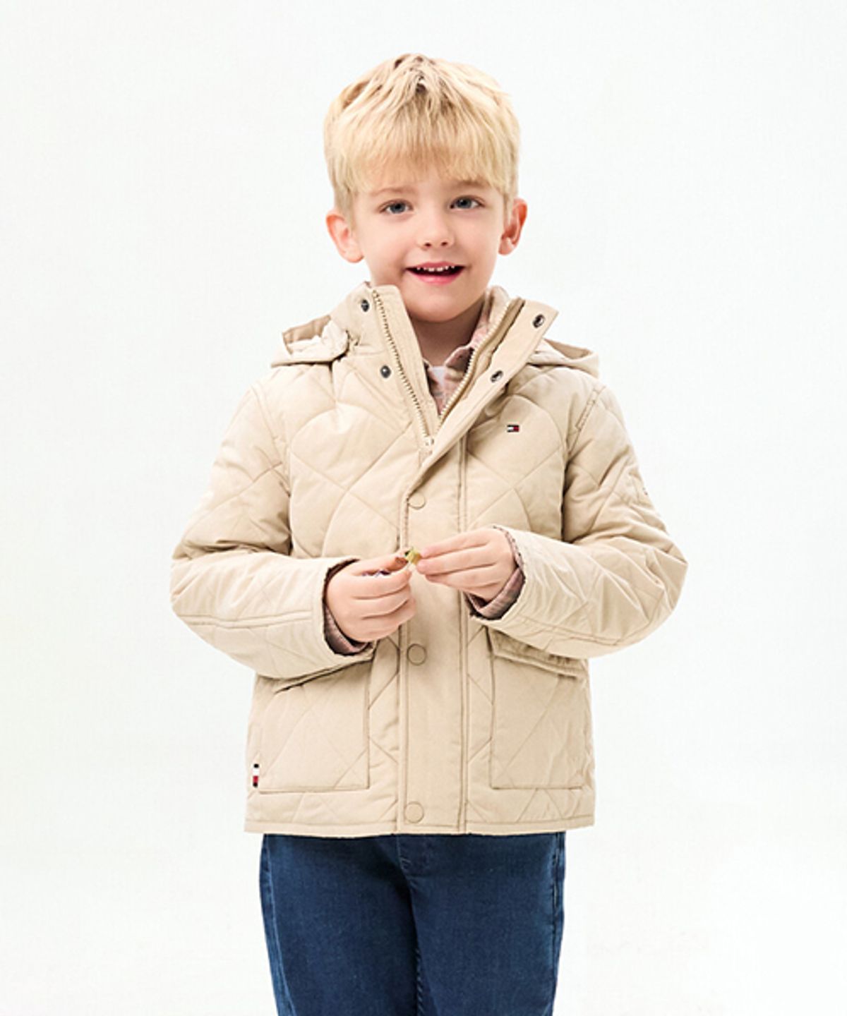 타미힐피거 키즈(TOMMY HILFIGER KIDS) 퀼팅 후드 재킷
