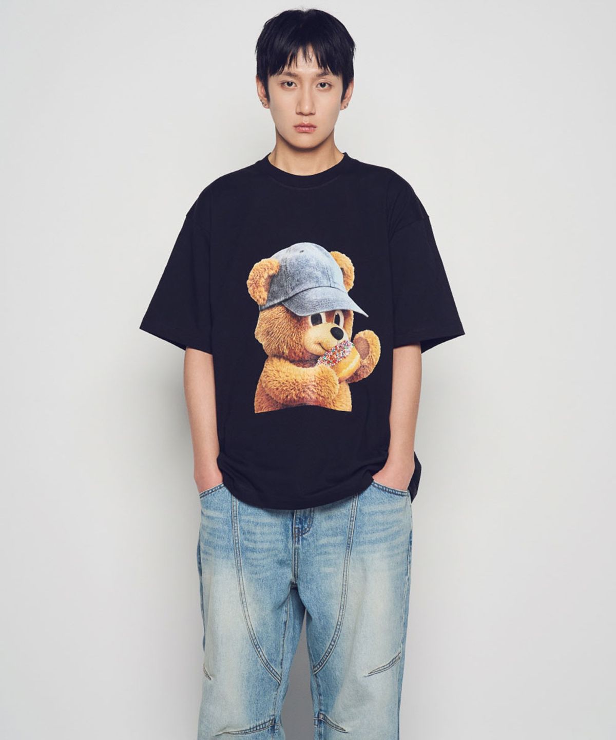 아크메드라비(ACME DE LA VIE) AC BEAR BABY FACE CAP BOY SHORT SLEEVE T-SHIRT