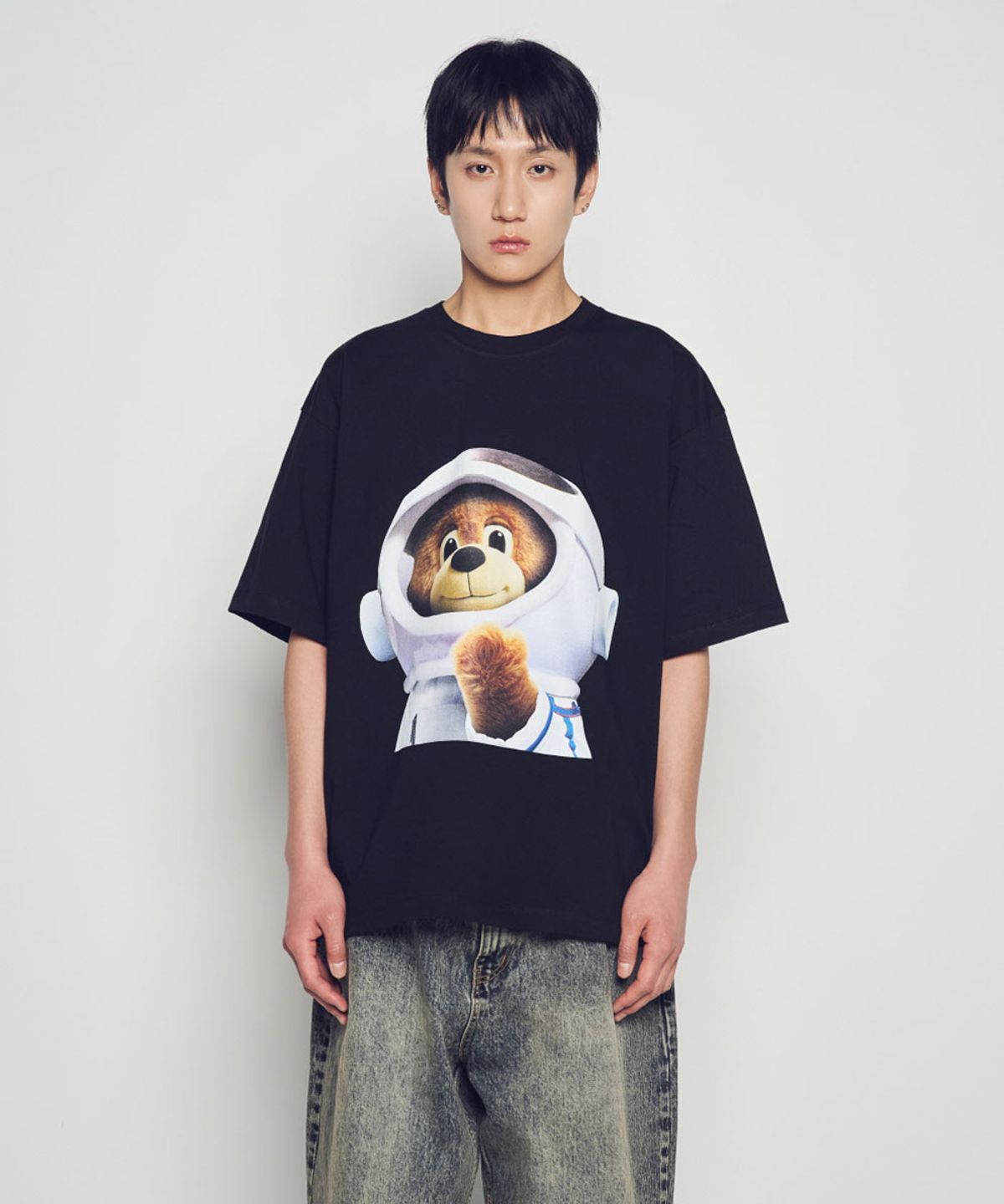 아크메드라비(ACME DE LA VIE) AC BEAR BABY FACE ASTRONAUT SHORT SLEEVE T-SHIRT