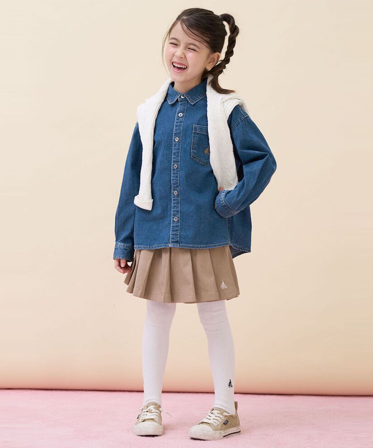 빈폴 키즈(BEANPOLE KIDS) 루즈핏 데님 셔츠  블루 (BI6164U04P)