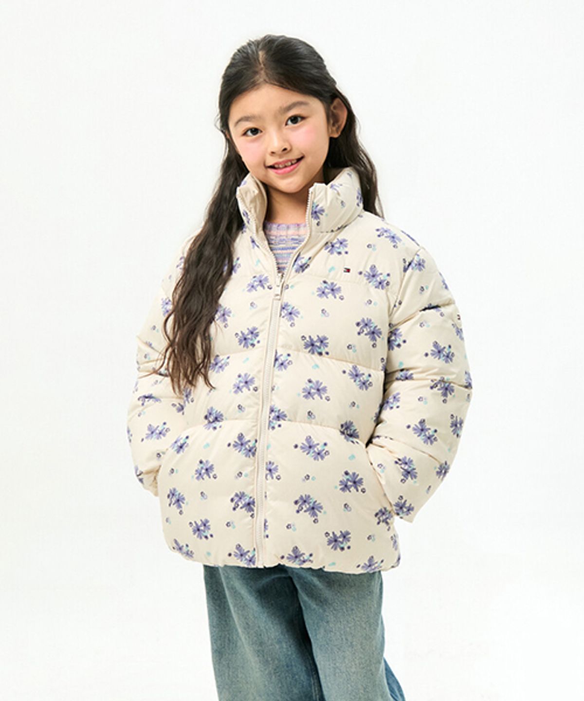 타미힐피거 키즈(TOMMY HILFIGER KIDS) 플라워 리버시블 푸퍼