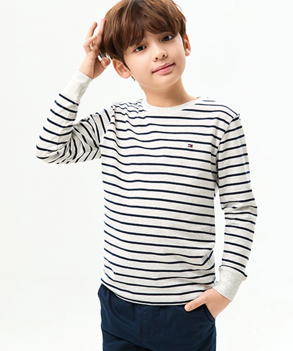 타미힐피거 키즈(TOMMY HILFIGER KIDS) 스트라이프 롱 슬리브 티셔츠