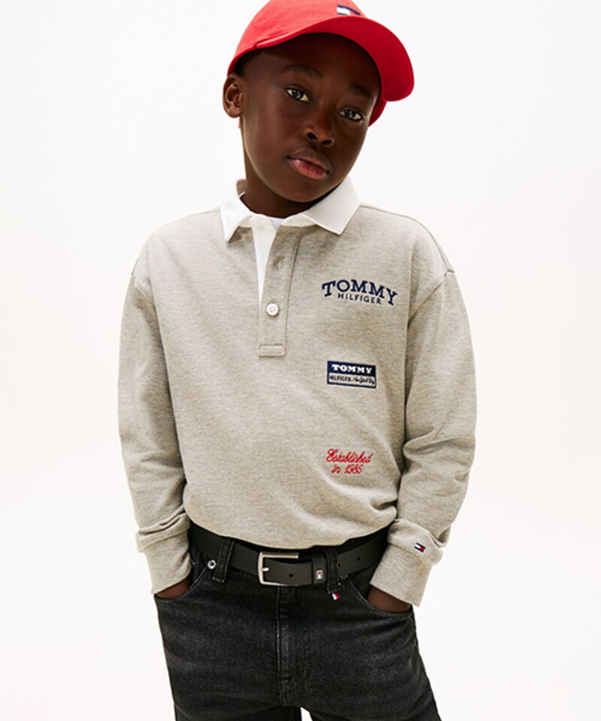 타미힐피거 키즈(TOMMY HILFIGER KIDS) 멀티 프린트 롱 슬리브 폴로
