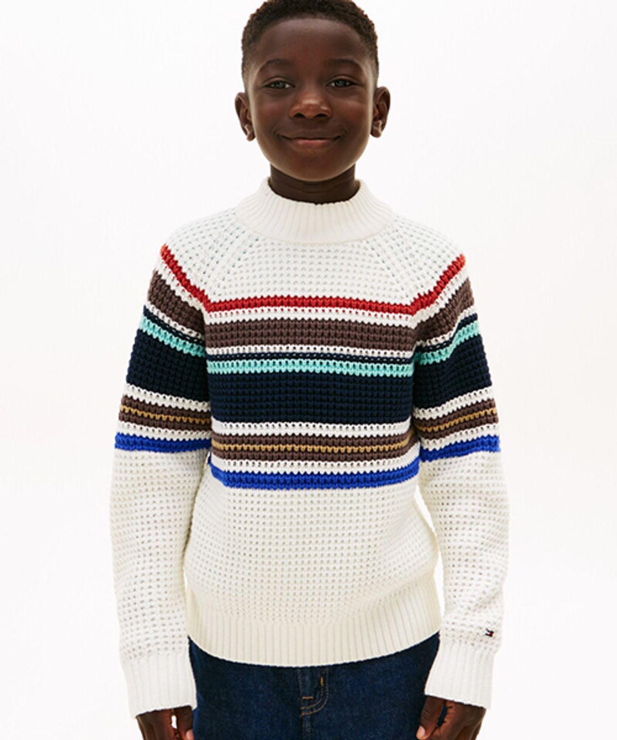 타미힐피거 키즈(TOMMY HILFIGER KIDS) 텍스처 스티치 립 스웨터