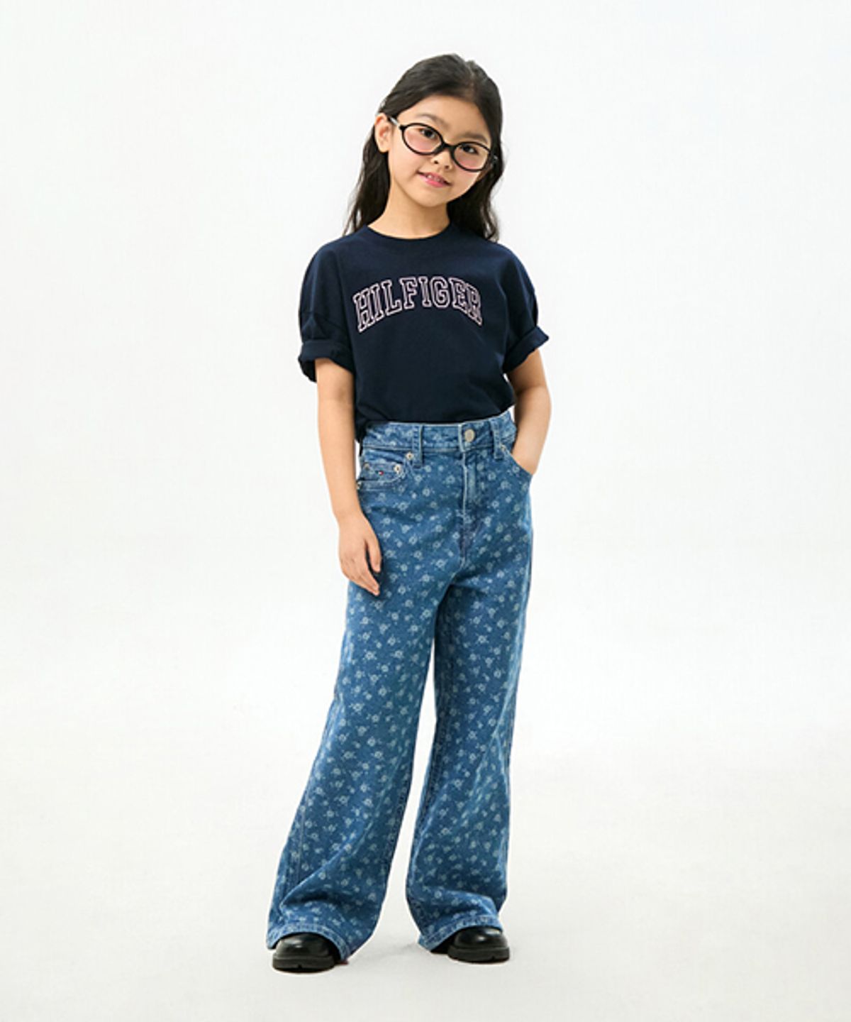 타미힐피거 키즈(TOMMY HILFIGER KIDS) 메이블 와이드 레그 플라워 진