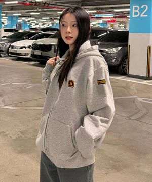 해시태그 워크 후드 집업(멜란지 그레이)