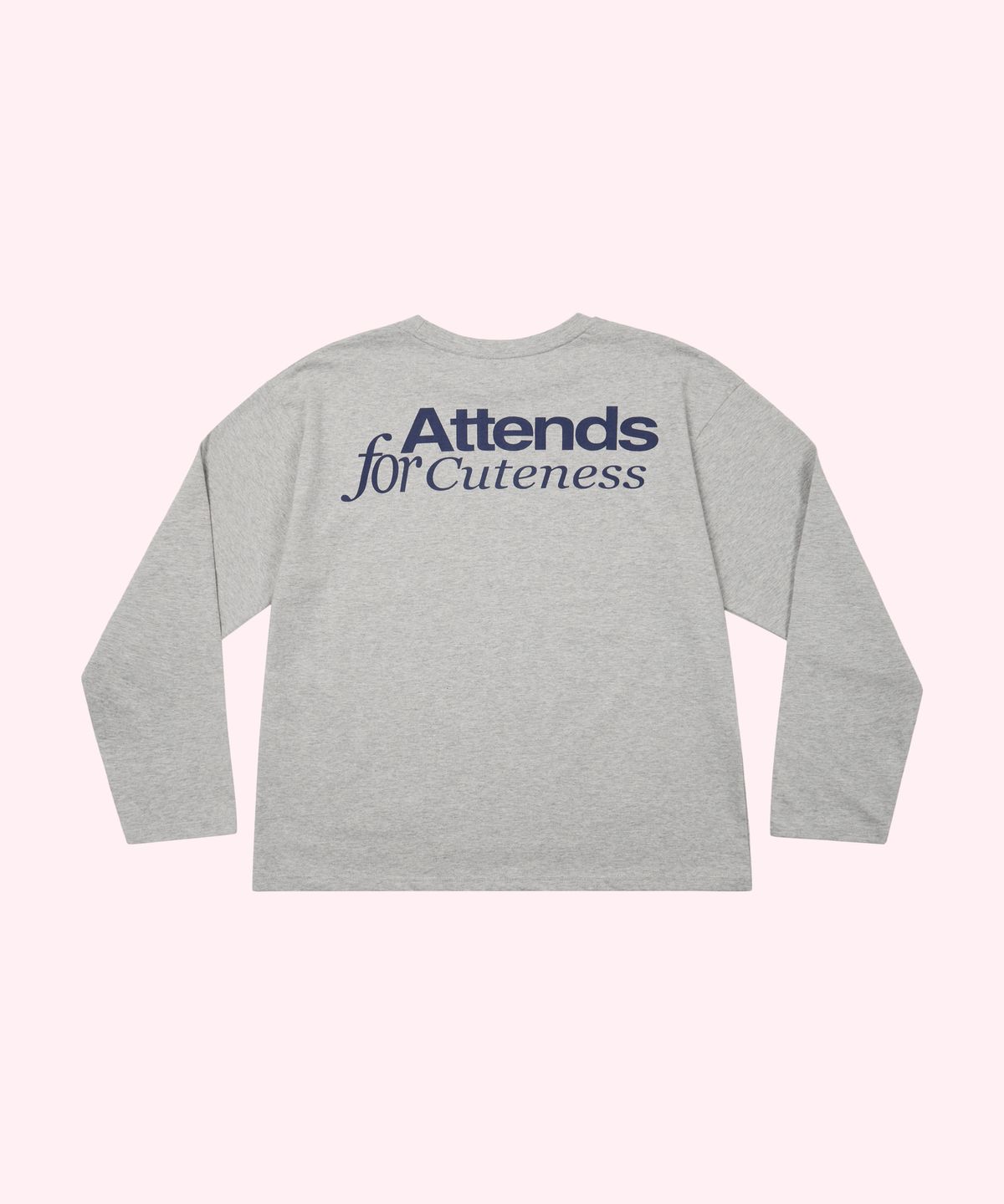 어텐즈(ATTENDS) Gray Long Sleeve Tee Shirt
