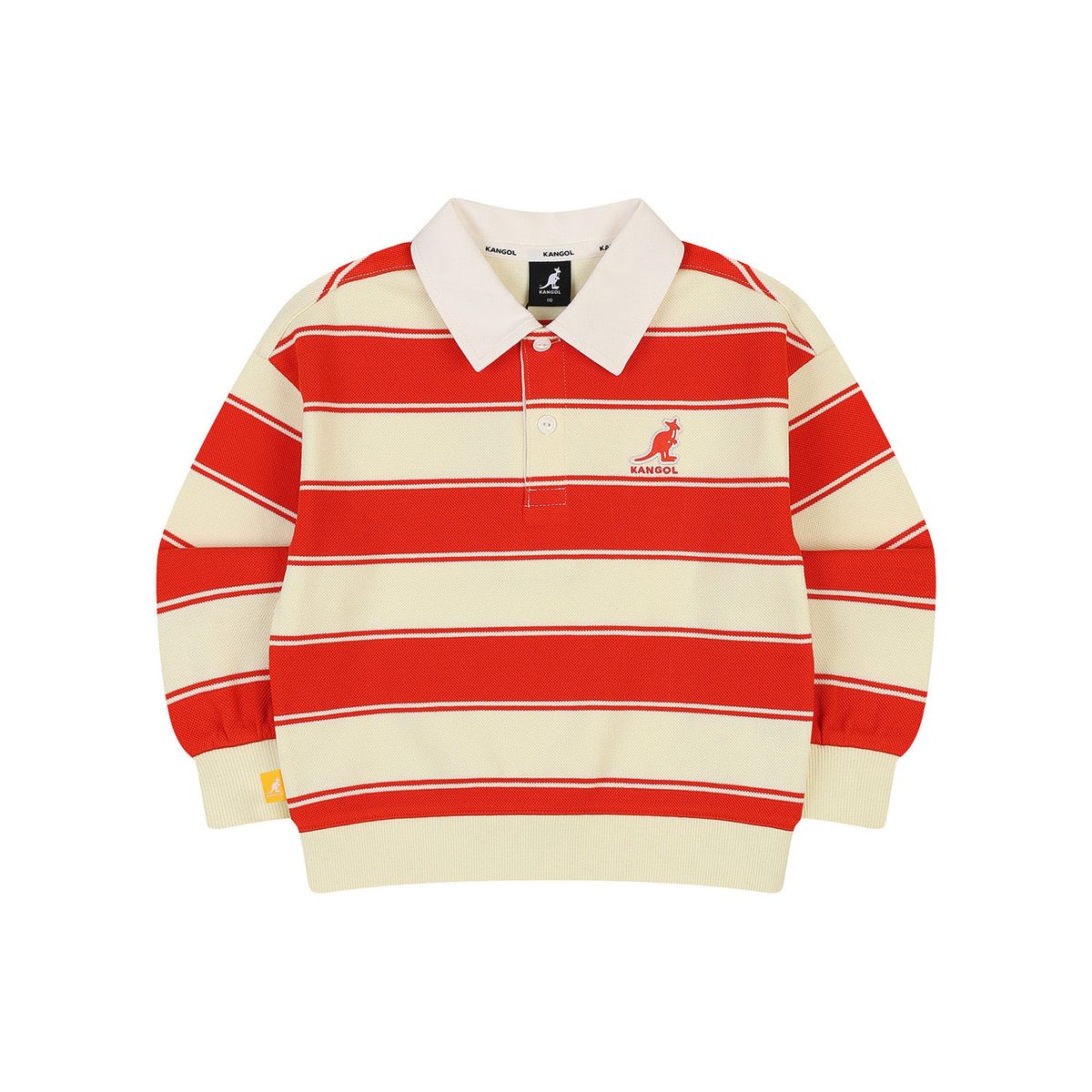 캉골키즈(KANGOL KIDS) 스트라이프 럭비 스웻셔츠 SA 0101 레드