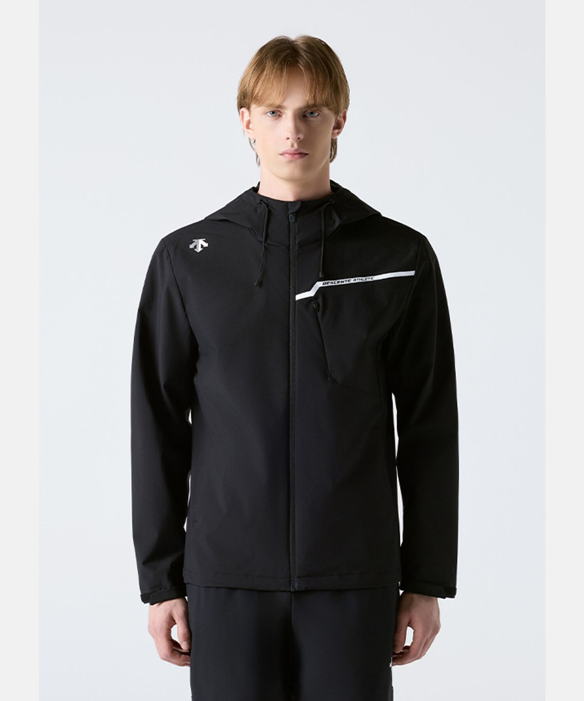 데상트(DESCENTE) 트레이닝 2LAYER 안감형 후드 집업 자켓 블랙 SR121TJK13
