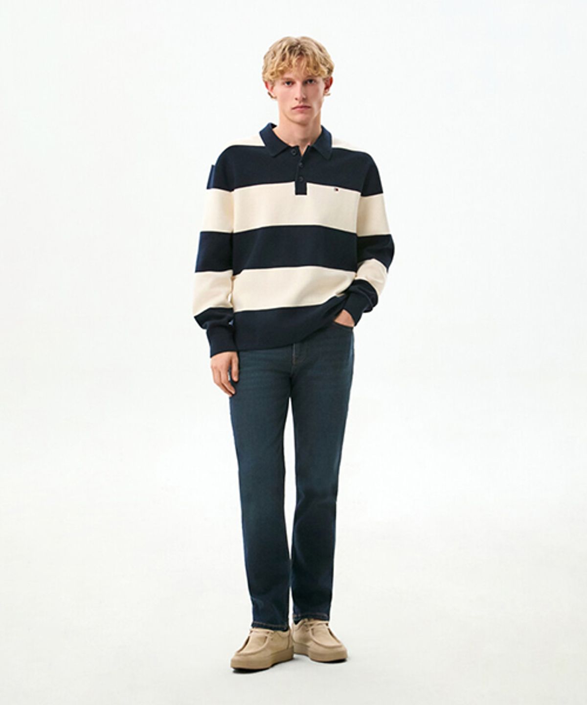 타미힐피거(TOMMY HILFIGER) 덴톤 스트레이트 재스퍼 인디고 데님 팬츠 (T12G0NPC300MT11BO)