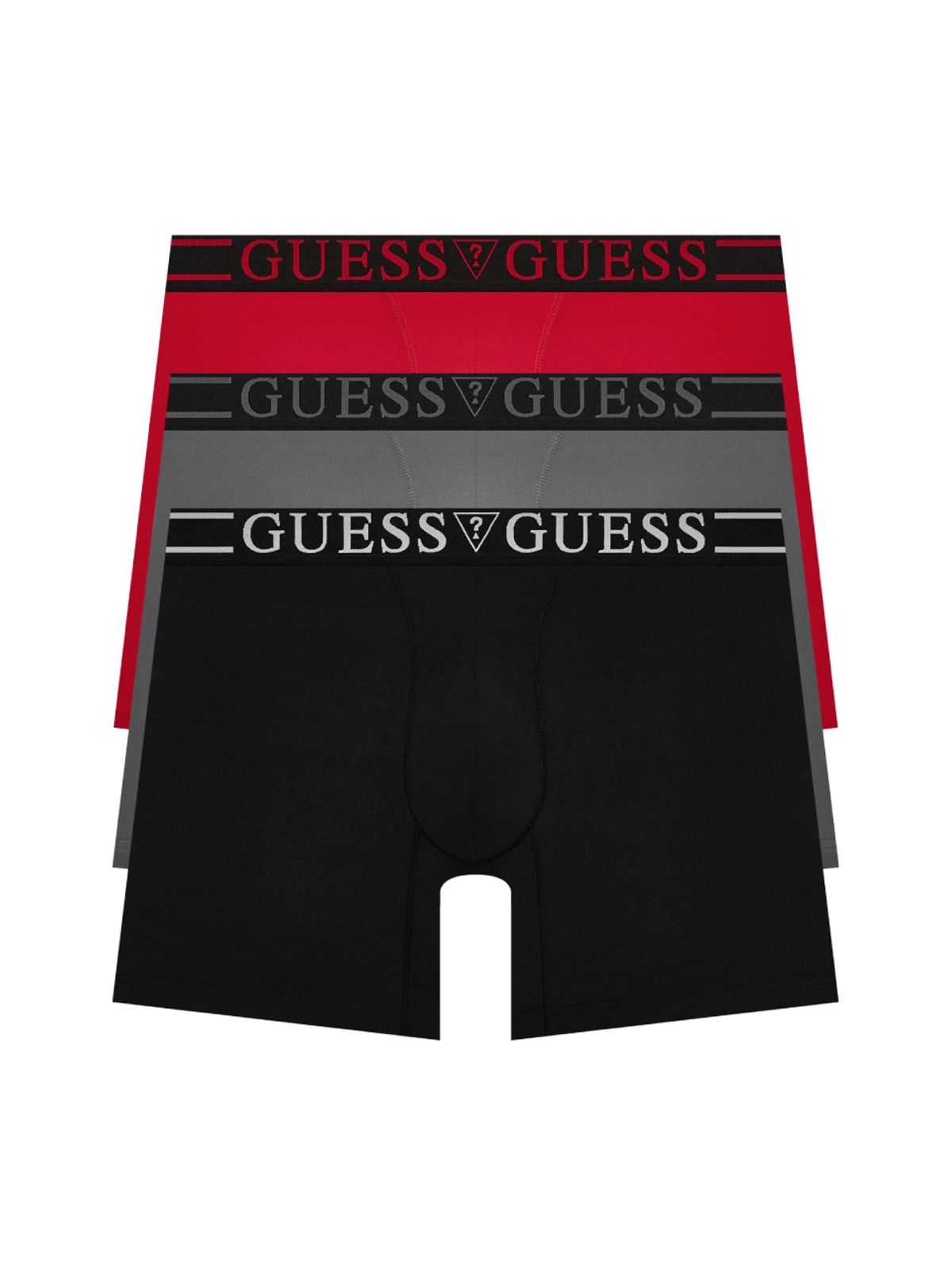 게스언더웨어(GUESS UNDERWEAR) 더블라인 스트레치 롱드로즈 세트 3PACK (BK/GB/DBR)