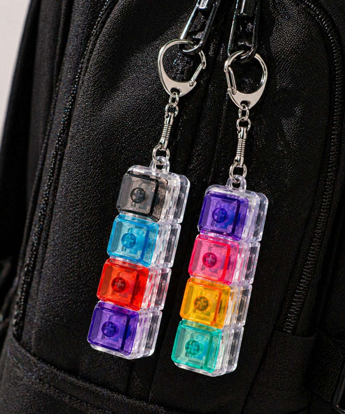 구스페리(GOOSPERY) (9color)LED 파스텔 키캡 키보드 키링 3구 4구 열쇠고리 키홀더 가방고리