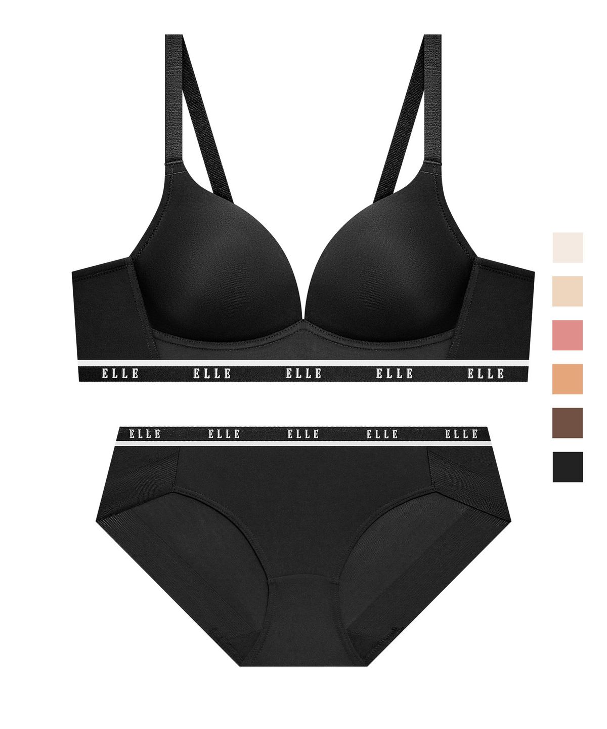 엘르이너웨어(ELLE INNERWEAR) 에어로쿨 컴포트핏 노와이어 소프트 브라 팬티 세트