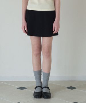 50s EMBROIDERED MINI PANTSKIRT_BLACK