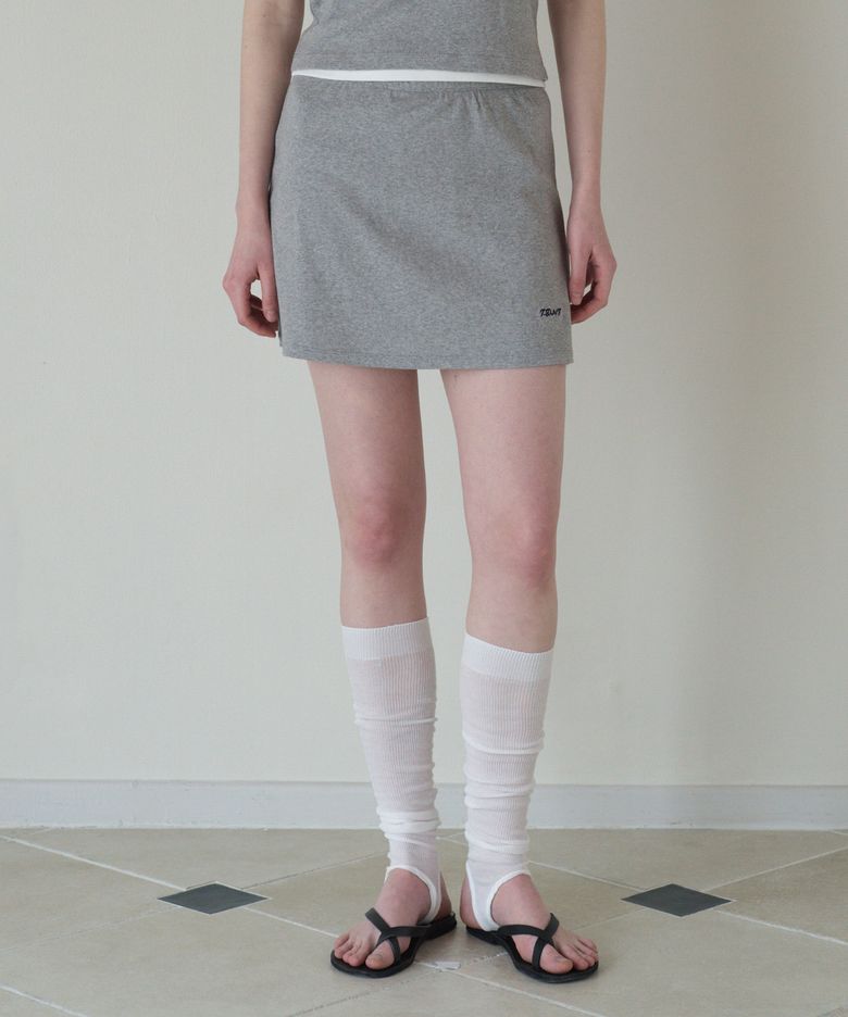 [브랜드위크 20%쿠폰] 50s EMBROIDERED MINI PANTSKIRT_MELANGE GREY