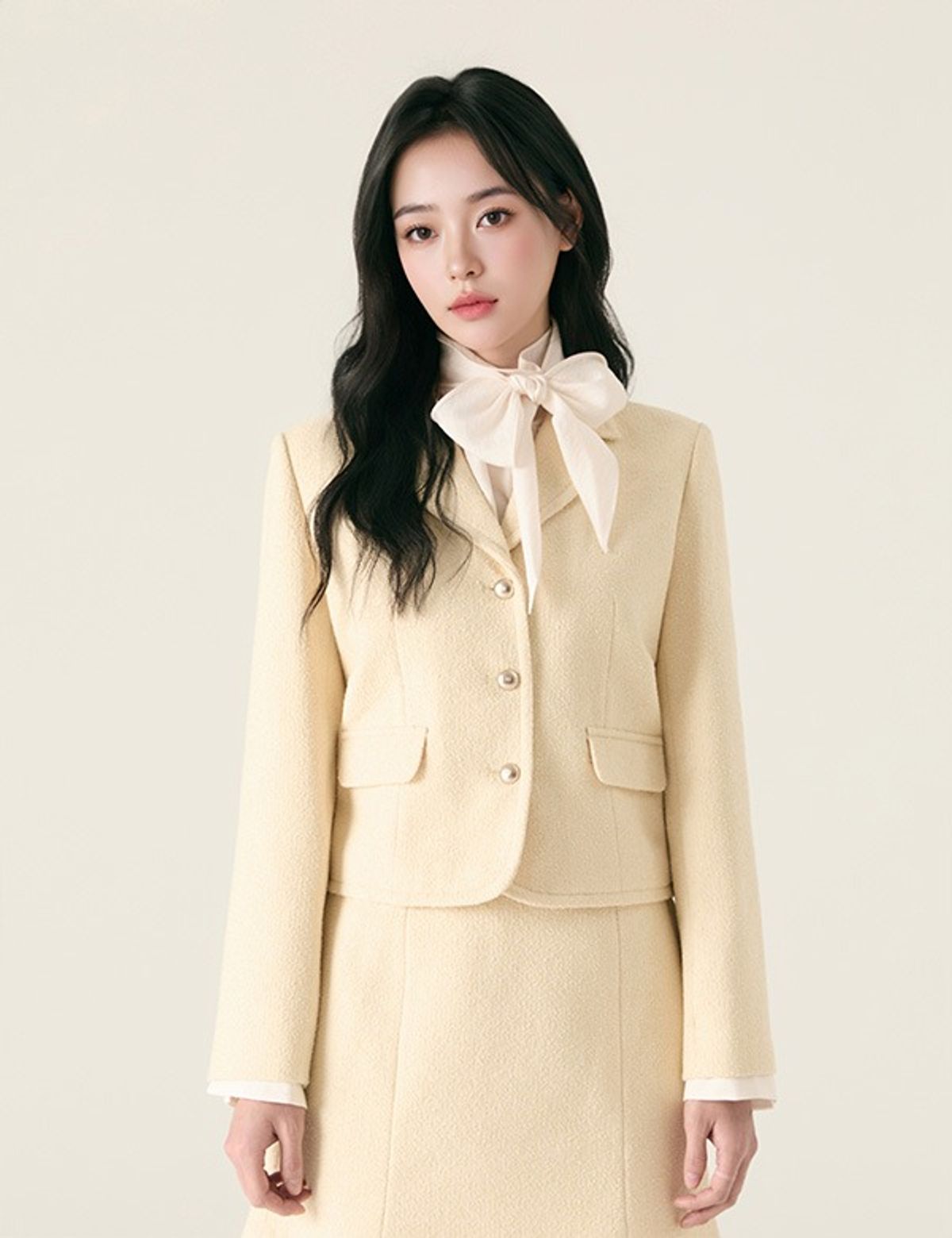 로엠(ROEM) 카라 트위드자켓 셋업_RMJKG12S51