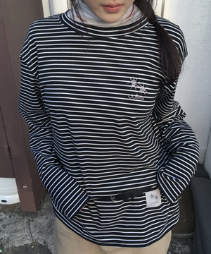 클레 스트라이프 루즈핏 긴팔 티 남녀공용 (2컬러)