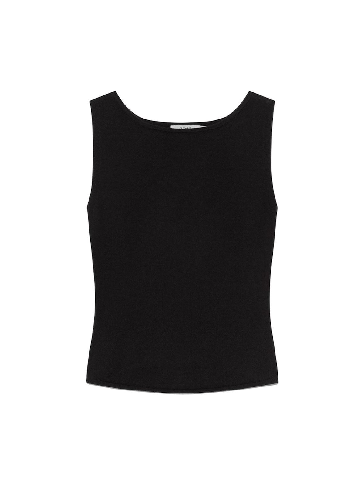 글로니(GLOWNY) G KNIT SLIT SLEEVELESS TOP (BLACK)