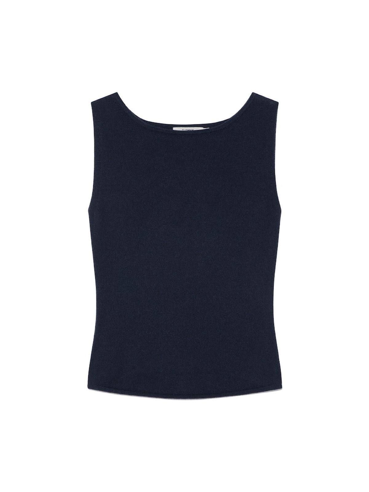 글로니(GLOWNY) G KNIT SLIT SLEEVELESS TOP (NAVY)