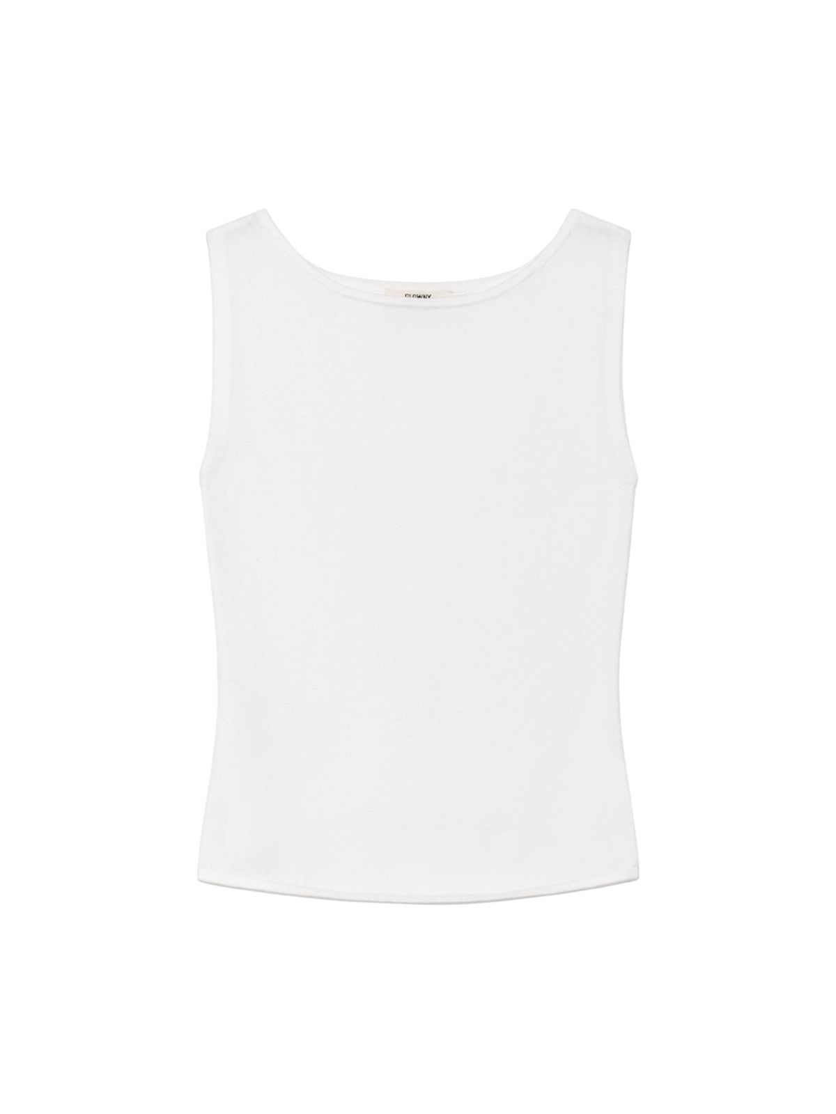 글로니(GLOWNY) G KNIT SLIT SLEEVELESS TOP (WHITE)